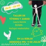 VIERNES 18 DE AGOSTO, 18 hs. "TÍTERES Y JUEGO" CON LAURA GARCÍA