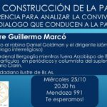 MIÉRCOLES 25 DE OCTUBRE, 20 Y 30 HS. "HACIA LA CONSTRUCCIÓN DE LA PAZ"
