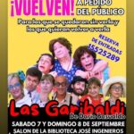 SÁBADO 7 DE SEPTIEMBRE, 21 HS. TEATRO: "LAS GARIBALDI"