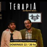 DOMINGO 22 DE SEPTIEMBRE, 20 HS. TEATRO: "Terapia, comedia en tres sesiones y un diagnóstico"