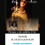 VIERNES 4 DE OCTUBRE, 21 HS. TEATRO: "NOSTALGIA DEL AIRE"