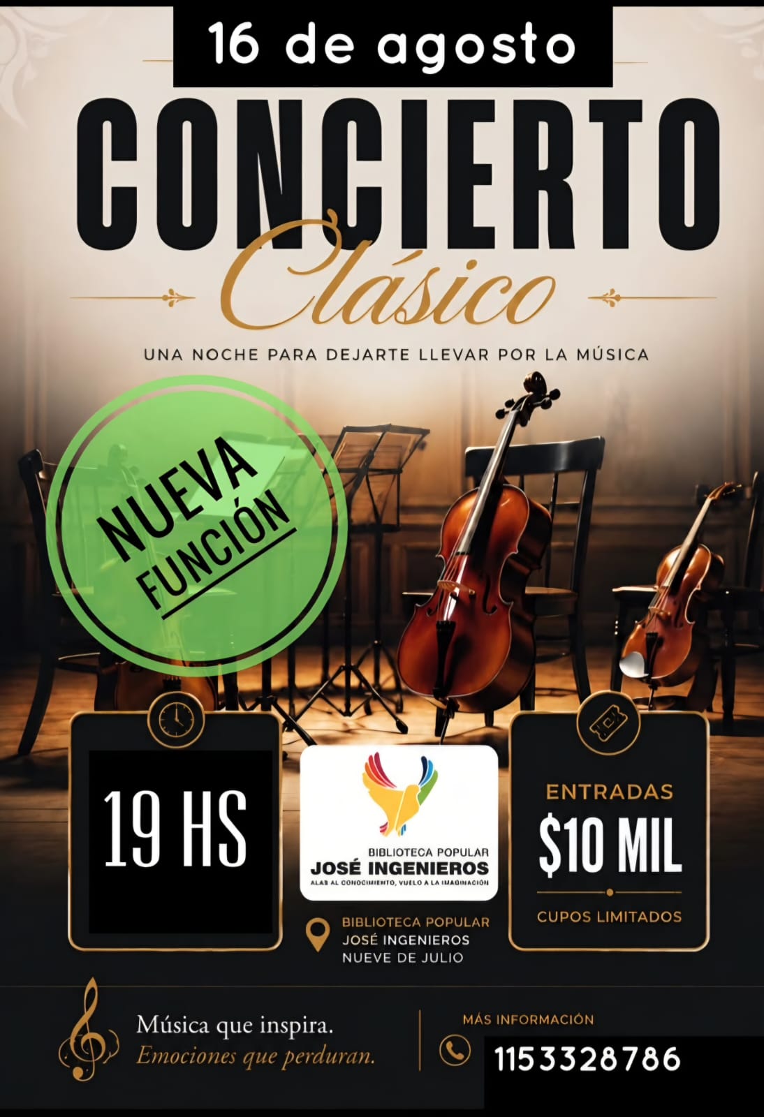 DOMINGO 16 DE AGOSTO, 19 HS.: CONCIERTO CLÁSICO